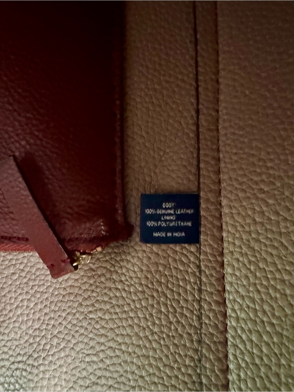 Women's Leather Tote Bag in Burgundy - Picture 4 of 6